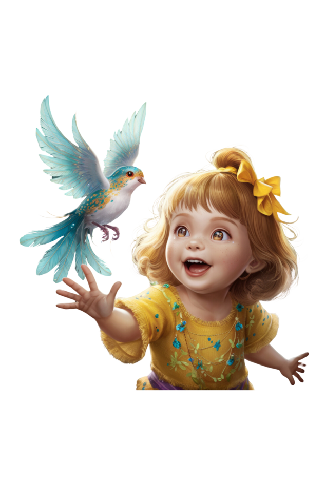 Crop Top - bird with girl
