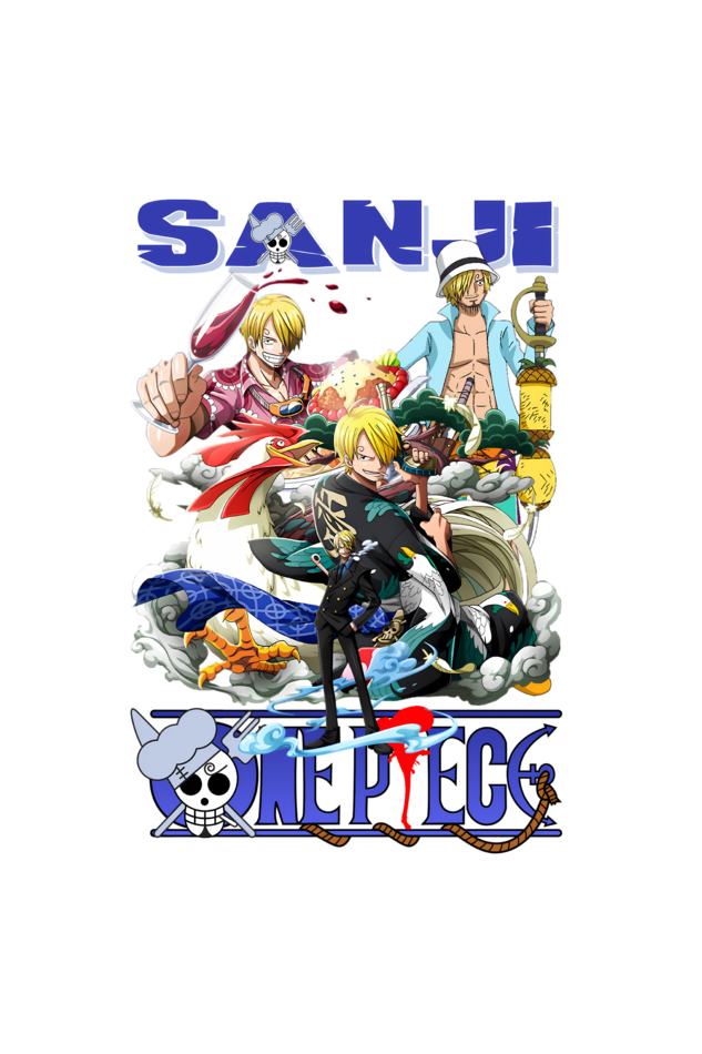 Terry Oversized T-shirt - One Piece SANJI 03 (FRONT)