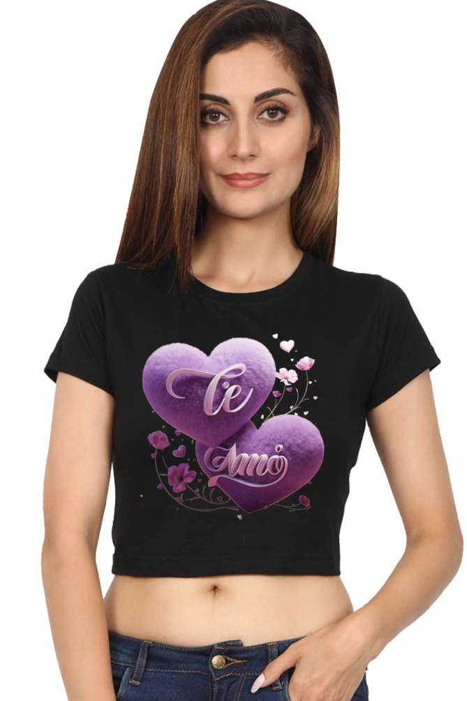 Crop Top - puple heart