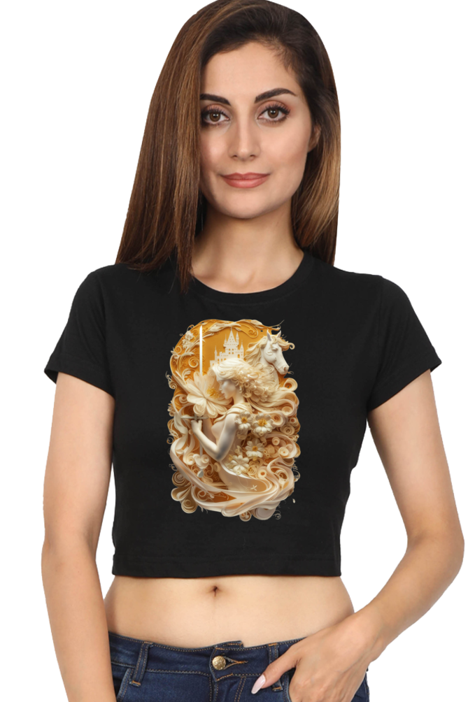 Crop Top - girl with horse