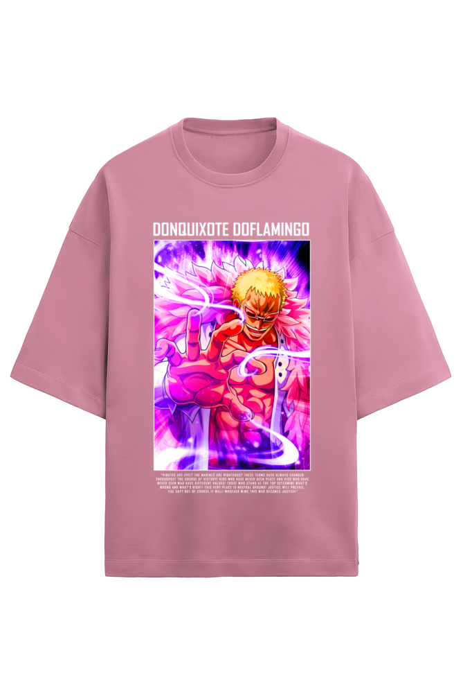 Terry Oversized T-shirt - One Piece DO FLAMINGO (FRONT)