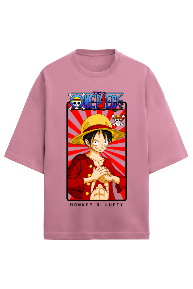Terry Oversized T-shirt - One Piece MONKEY D LUFFY (FRONT)