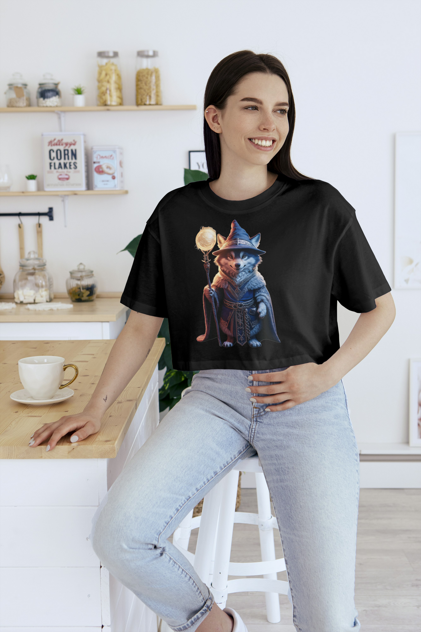 Crop Top - dog with magic stick