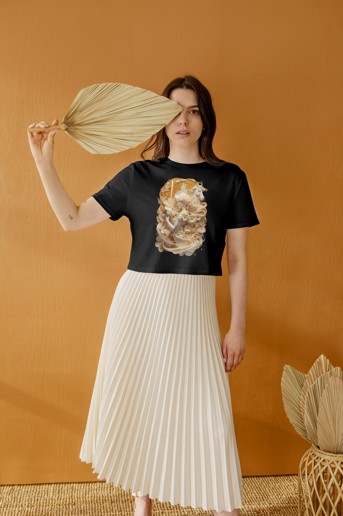 Crop Top - girl with horse