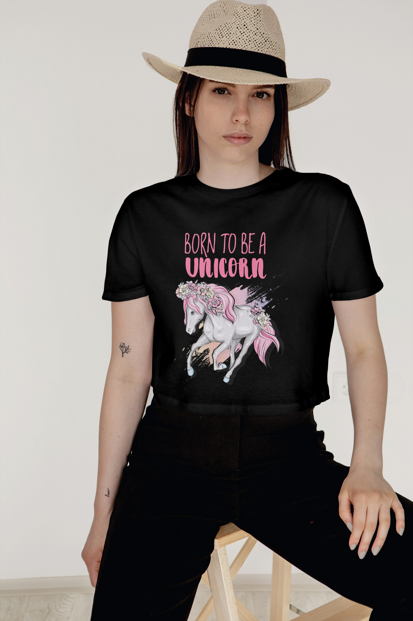 Crop Top - Born To Be A Unicorn