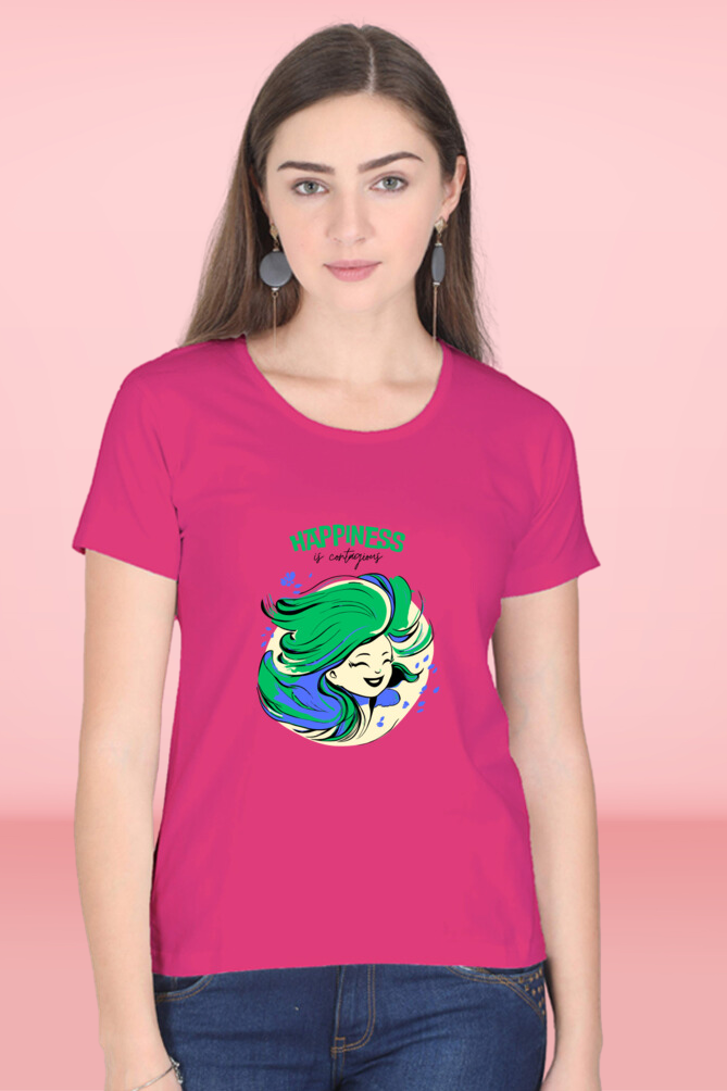 Regular T-Shirt - green and blue hair