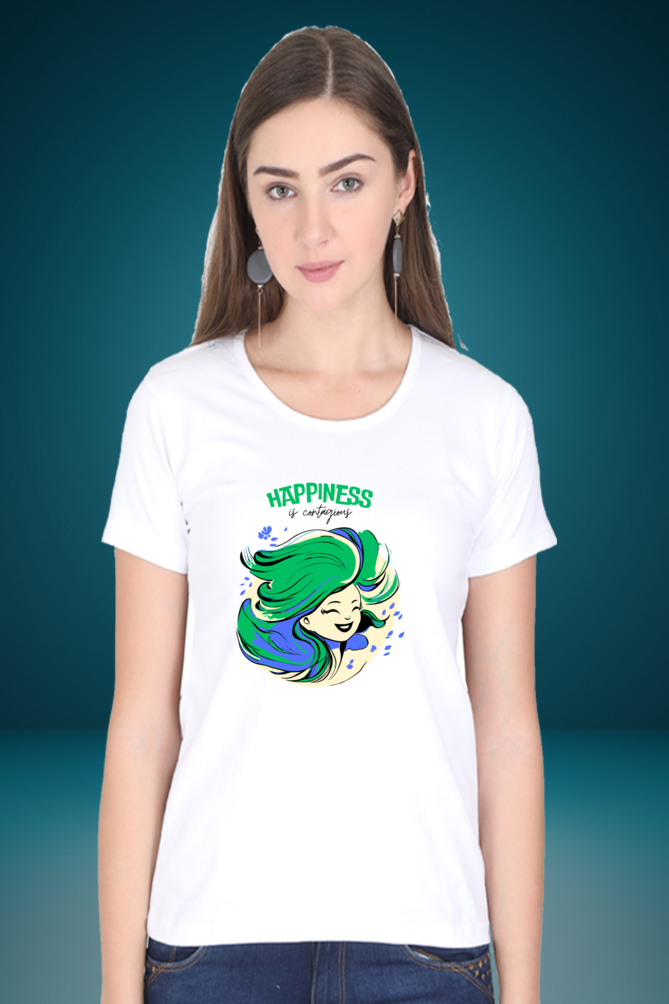 Regular T-Shirt - green and blue hair