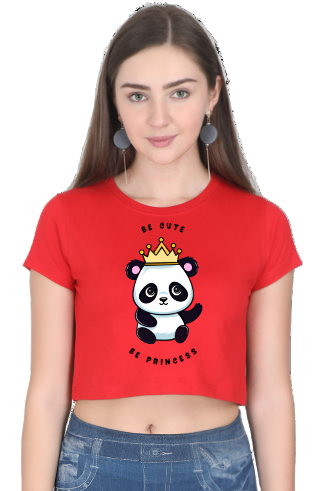 Crop Top - Black White Childish Panda Princess