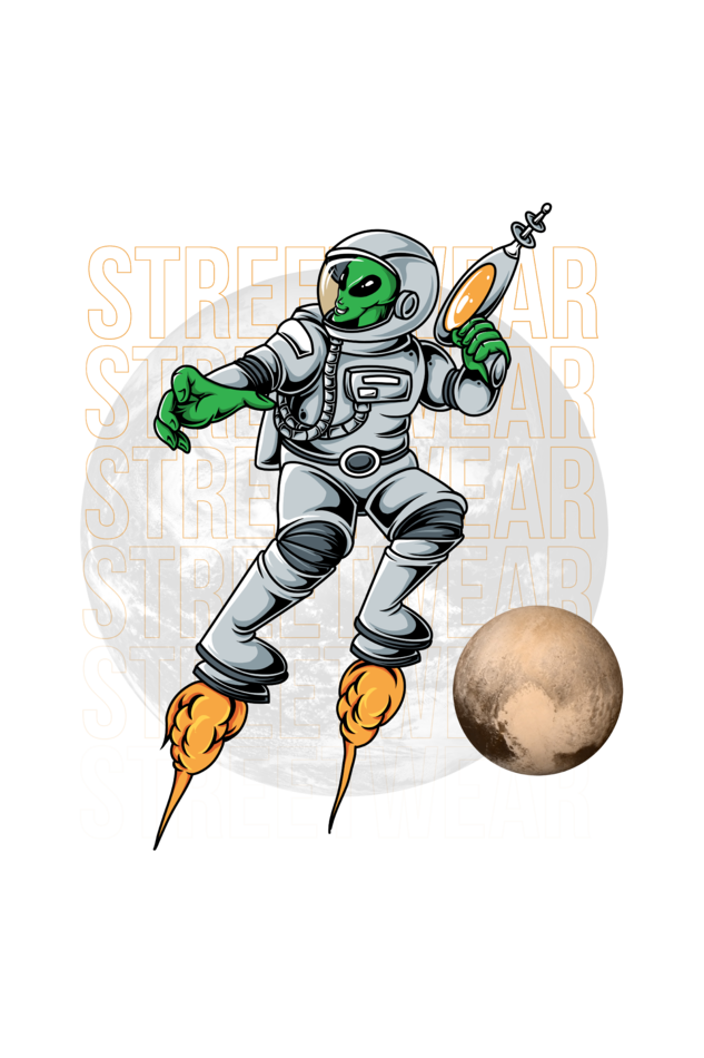 Premium T-Shirt - space street wear with gun