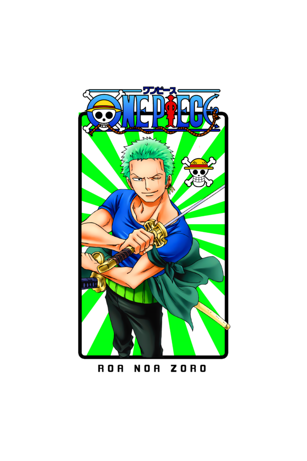 Terry Oversized T-shirt - One Piece ZORO 02 (FRONT)