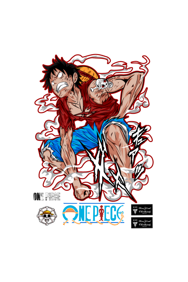 Terry Oversized T-shirt - One Piece 3. LUFFY 02 (FRONT)