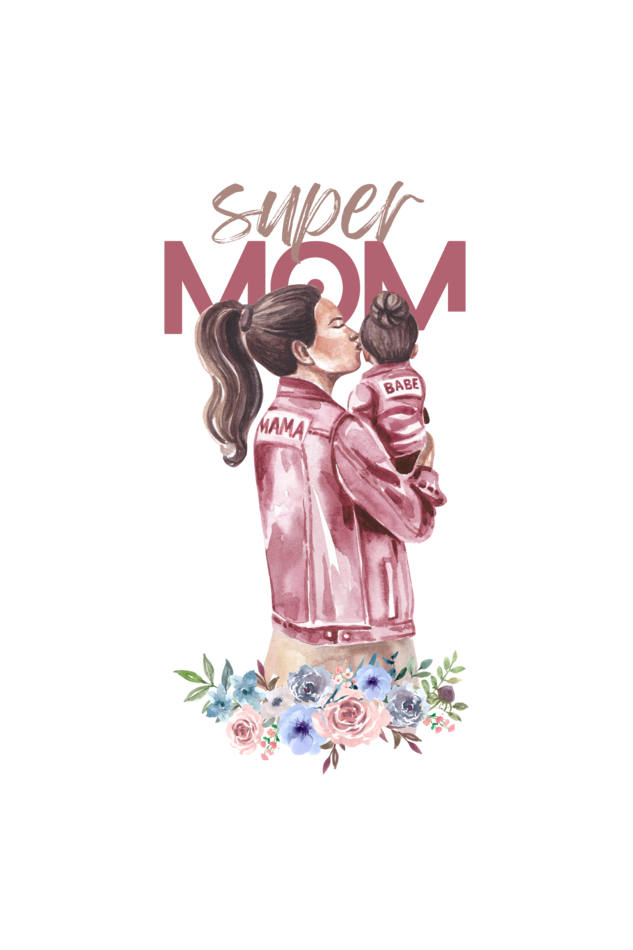 Crop Top -Super Mom Watercolor Design