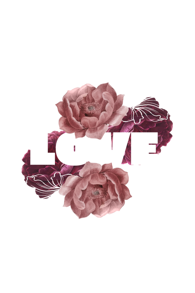 Crop Top - Retro Bold Black Urban Floral Love Typography