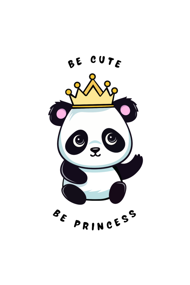 Crop Top - Black White Childish Panda Princess