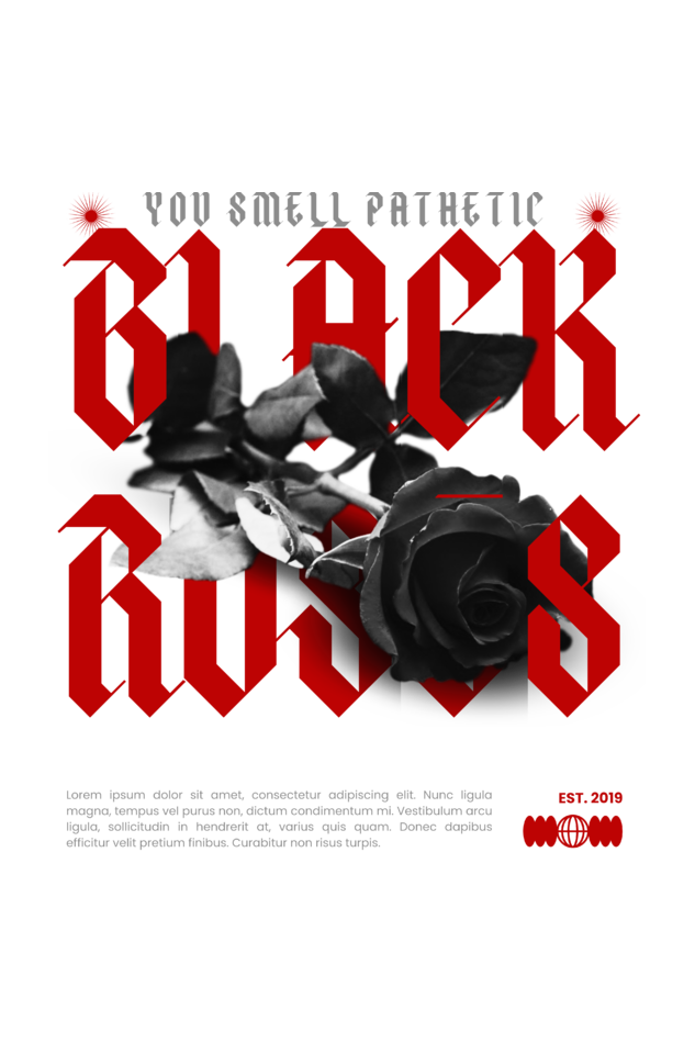 Crop Top - Black Red Grey You Smell Pathetic Black Roses