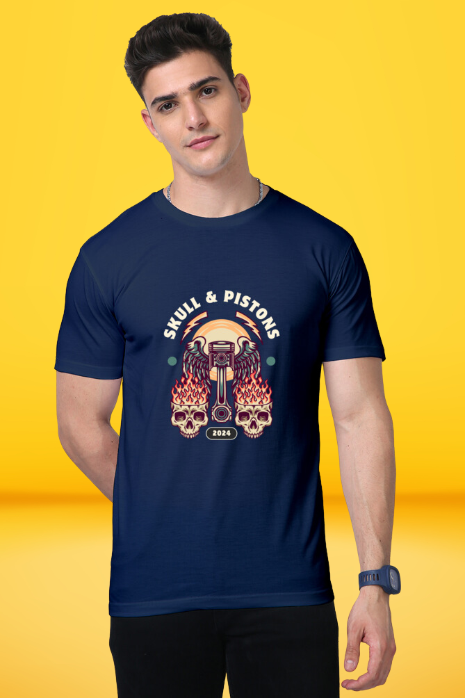 Premium T-Shirt - skull and pistons