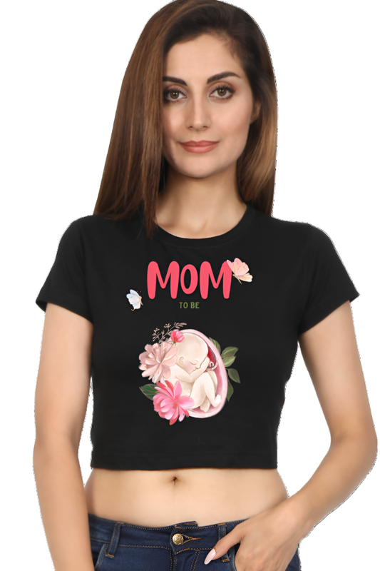 Crop Top -Mom to be Watercolor Design