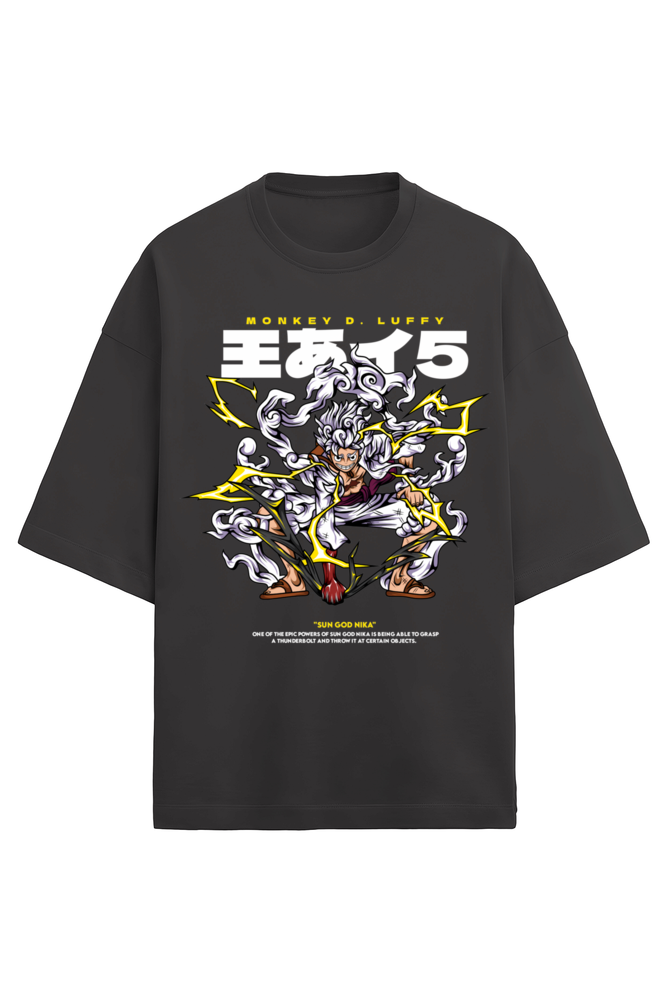 Terry Oversized T-shirt - One Piece- Luffy Gear5