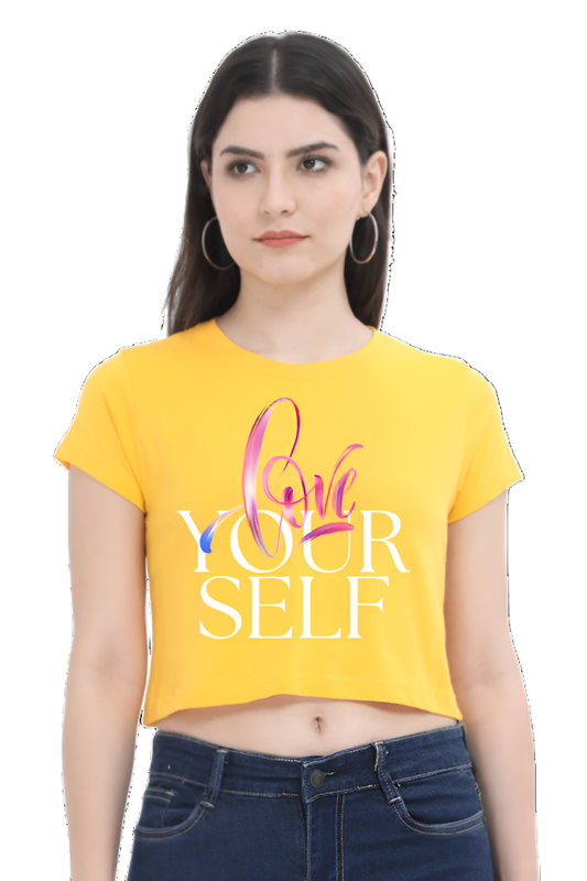 Crop Top - Black Pink Self-Love Motivational