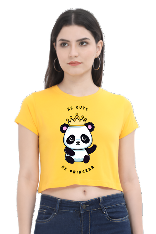 Crop Top - Black White Childish Panda Princess