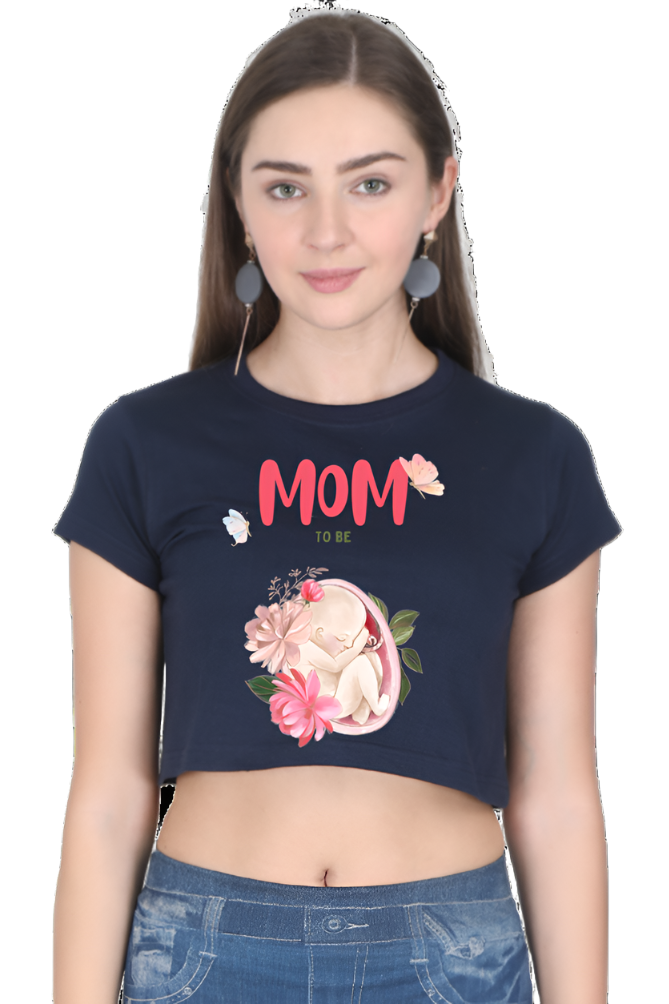 Crop Top - Mom to be Watercolor Design