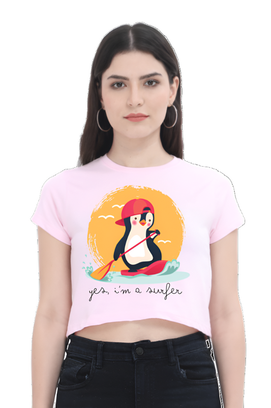 Crop Top - GIrl power heart and pink flowers (2)