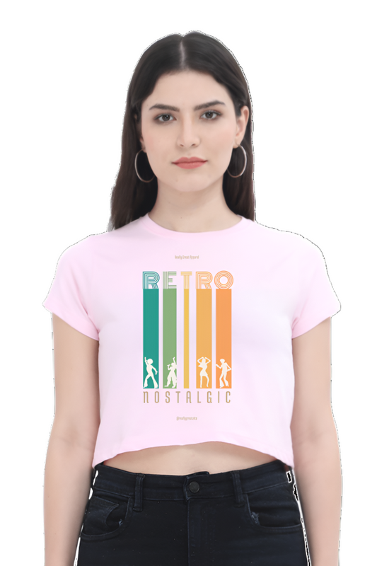 Crop Top - Green and Orange Retro Typography