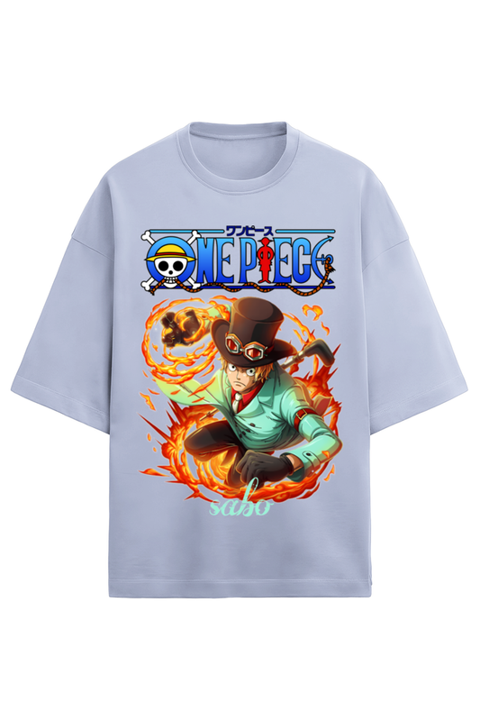 Terry Oversized T-shirt - One Piece SABO (FRONT)