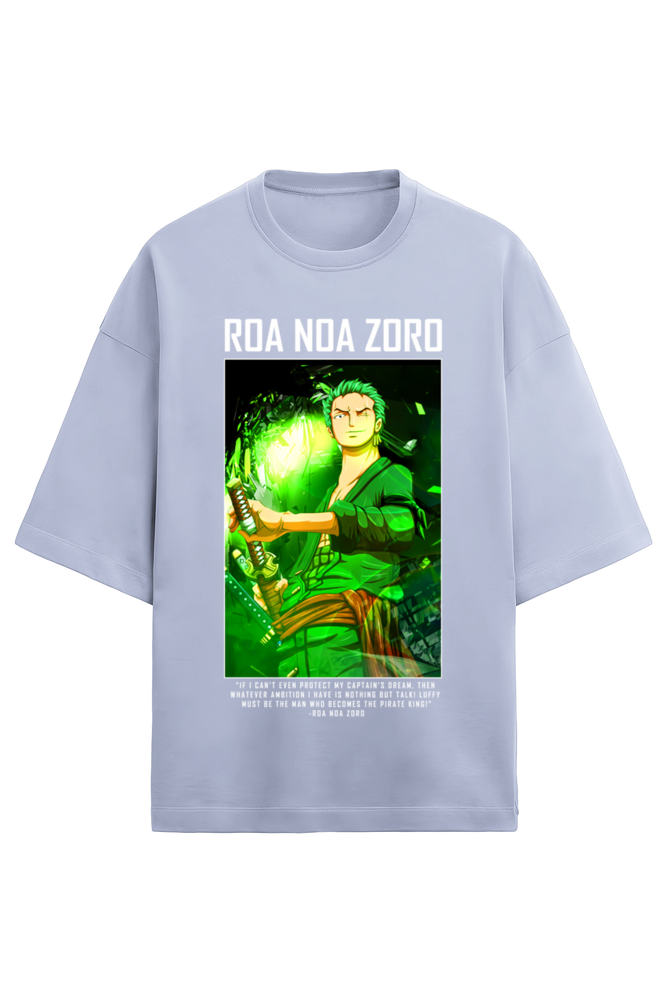 Terry Oversized T-shirt - One Piece ZORO 04 (FRONT)