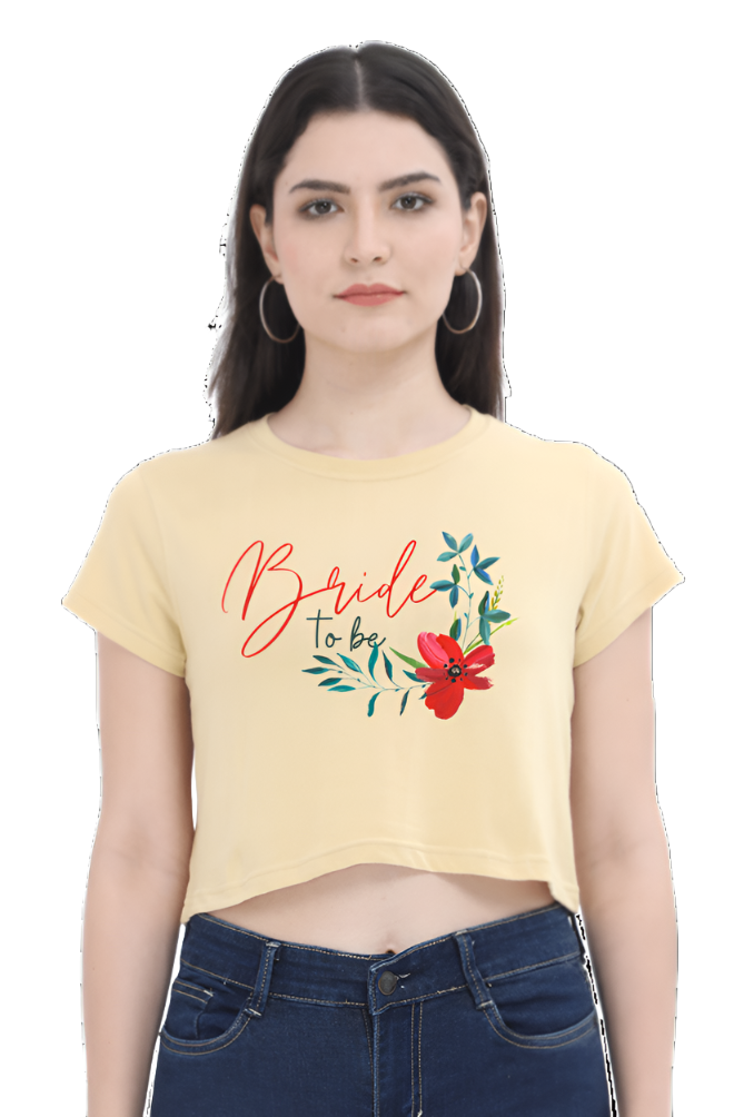 Crop Top - Bride To Be Watercolor Flower