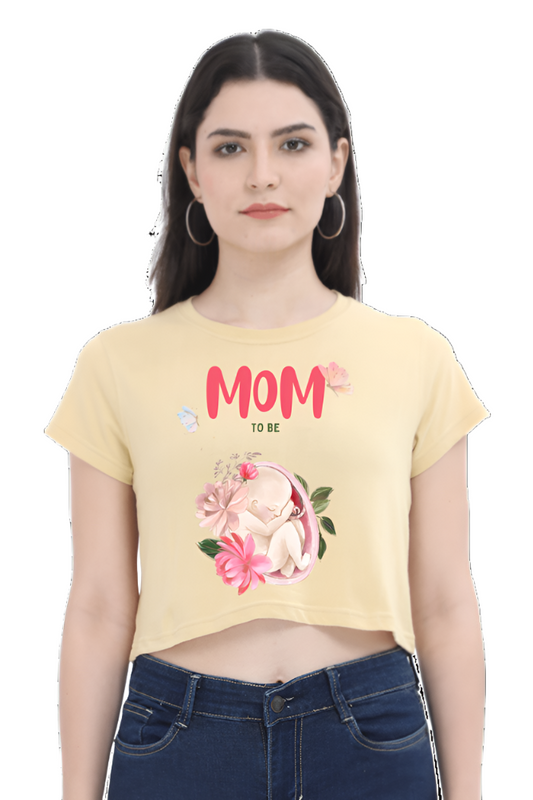 Crop Top - Mom to be Watercolor Design