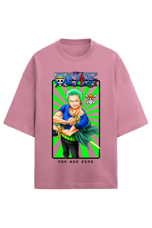 Terry Oversized T-shirt - One Piece ZORO 02 (FRONT)