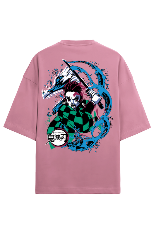 Terry Oversized T-shirt - One Piece - DEMON SLAYER-20 (BACK)