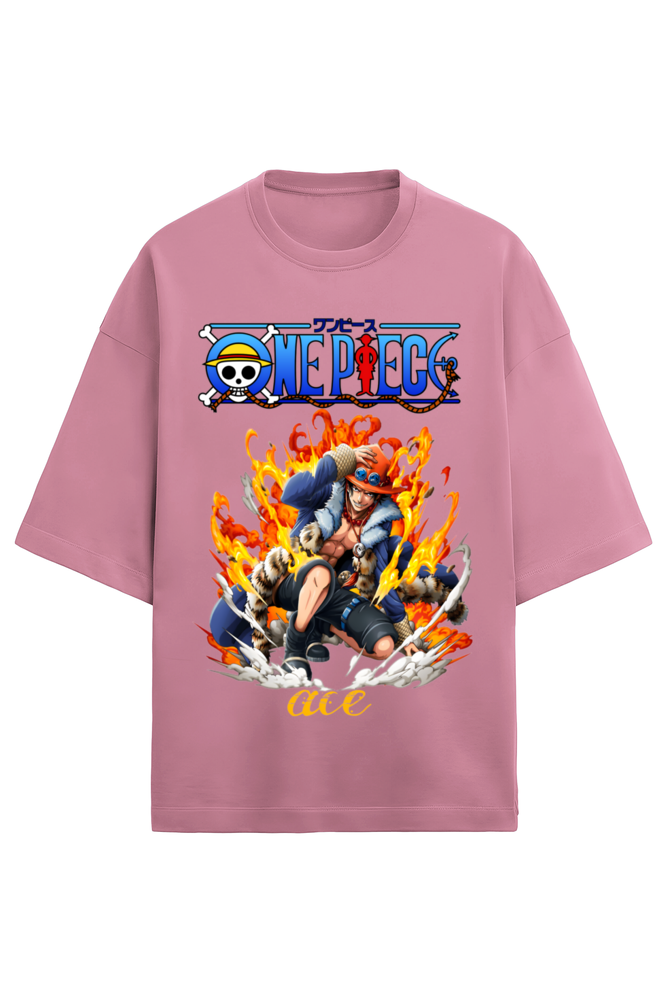 Terry Oversized T-shirt - One Piece ACE (FRONT)