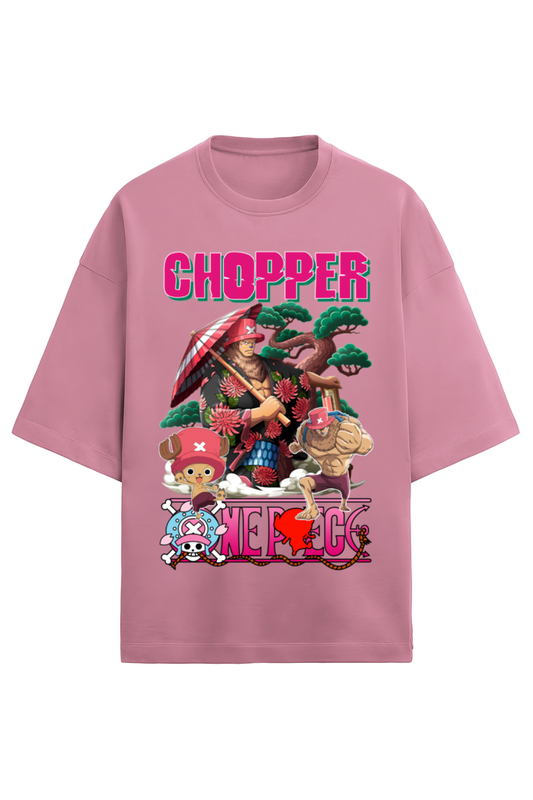 Terry Oversized T-shirt - One Piece CHOPPER (FRONT)