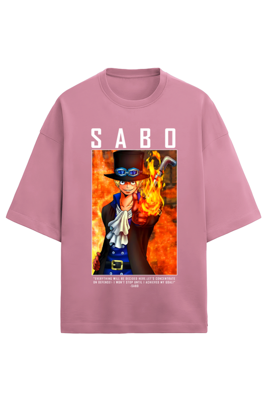 Terry Oversized T-shirt - One Piece SABO 01 (FRONT)