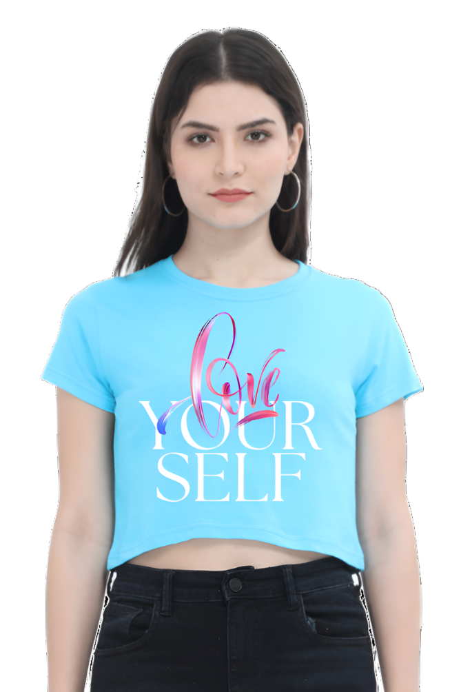 Crop Top - Black Pink Self-Love Motivational