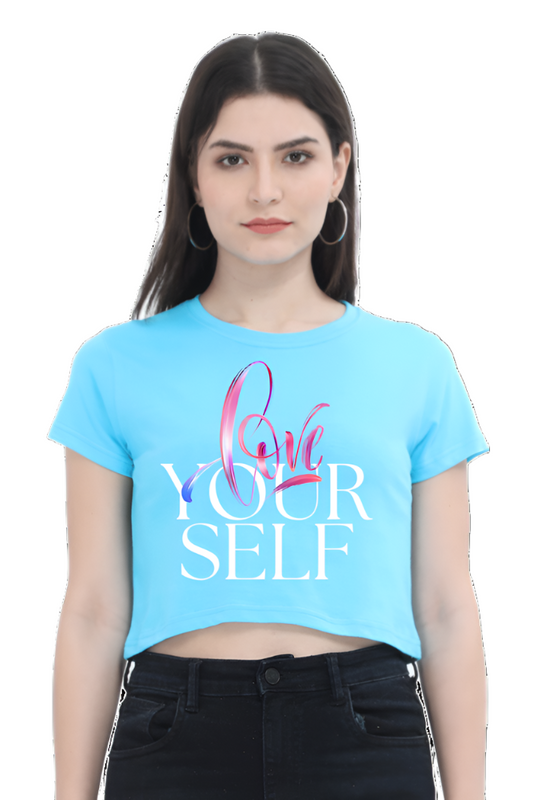 Crop Top - Black Pink Self-Love Motivational