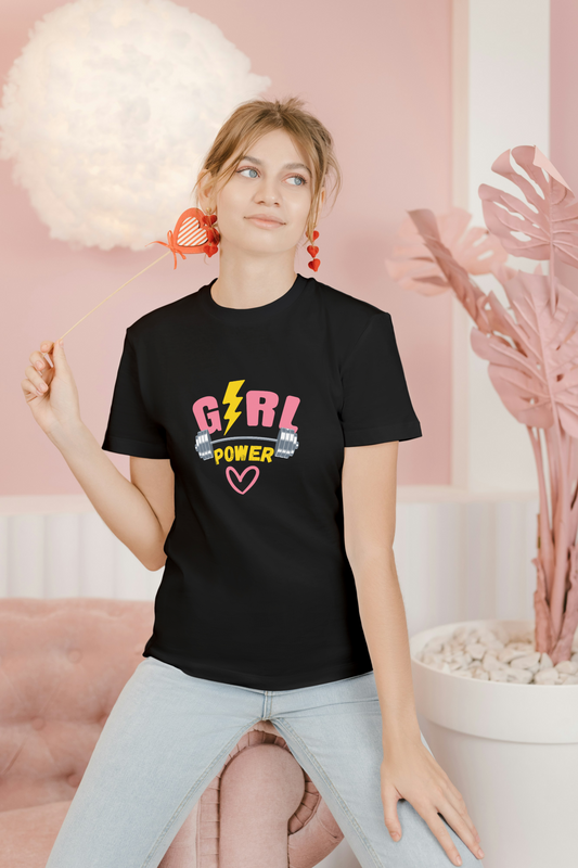 Regular T-Shirt - girls power gym