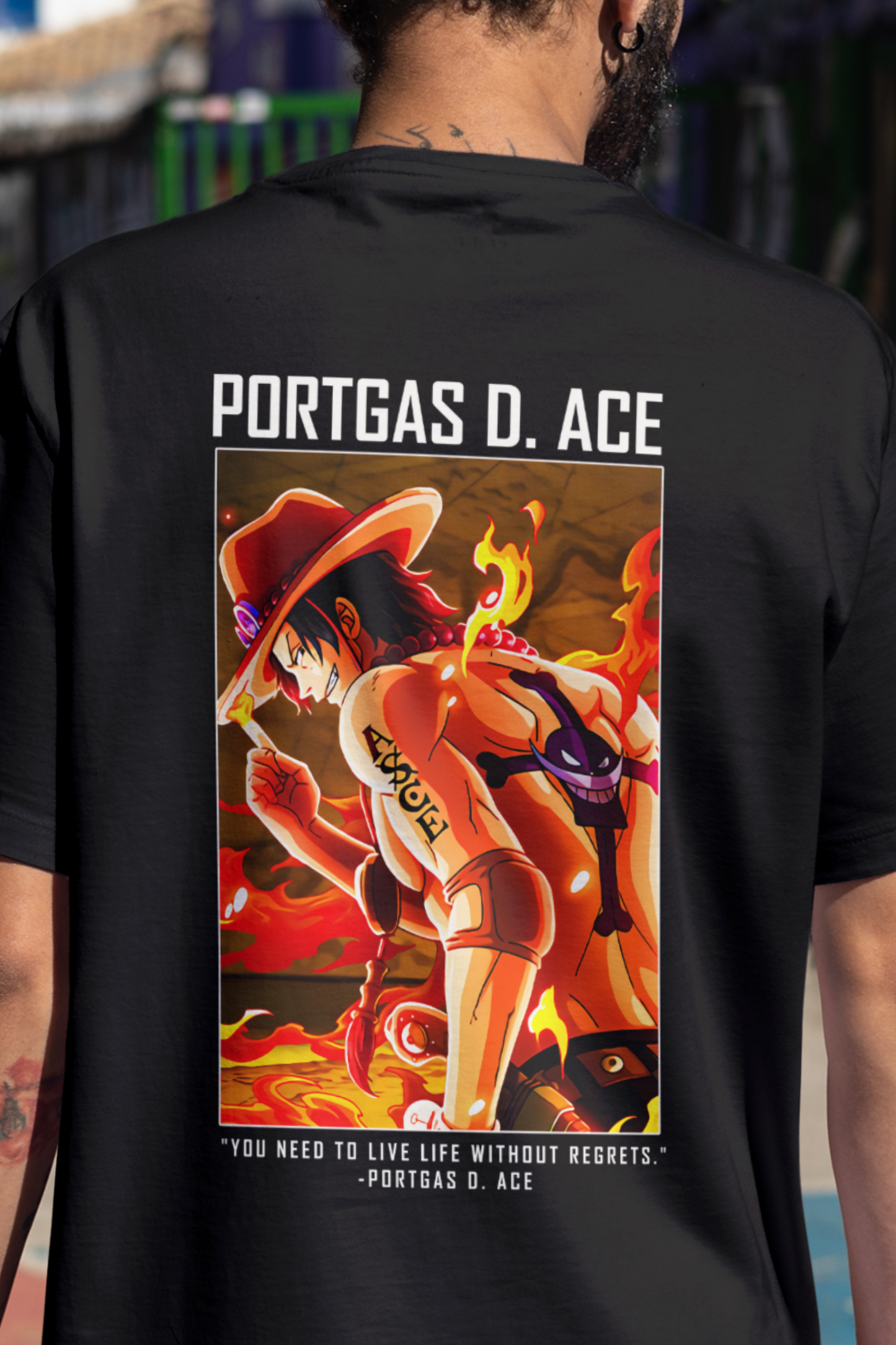 Terry Oversized T-shirt - One Piece PORTGAS D ACE