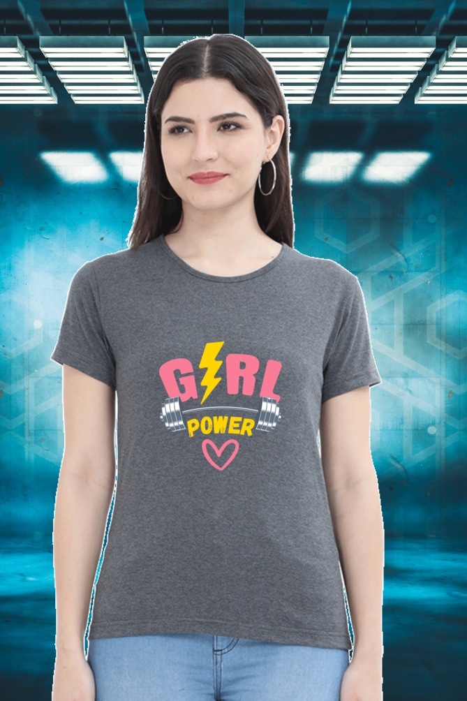 Regular T-Shirt - girls power gym