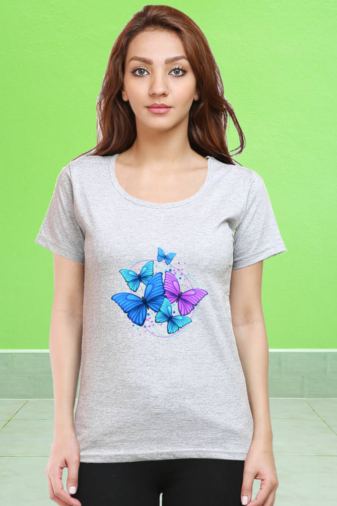 Regular T-Shirt - blue&purple butterfly