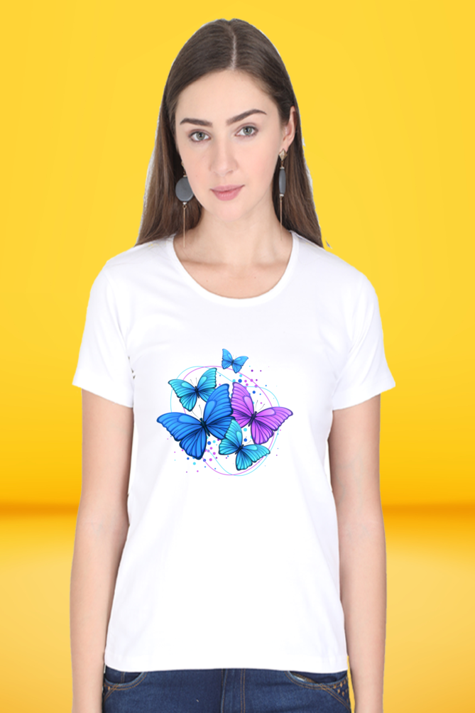 Regular T-Shirt - blue&purple butterfly